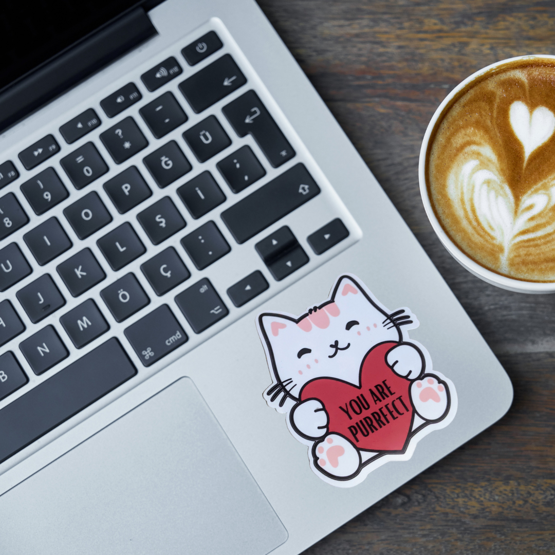You Are Purrfect Cat Sticker – Cute Valentine Cat Sticker