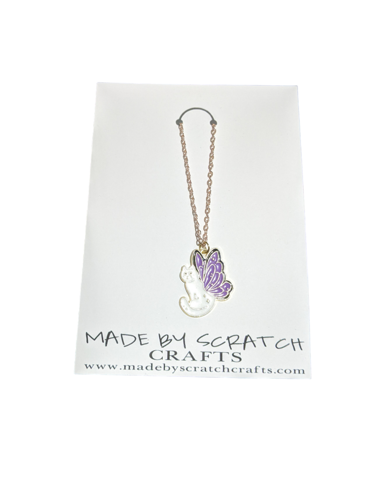 Butterfly Cat necklace - Made By Scratch Crafts