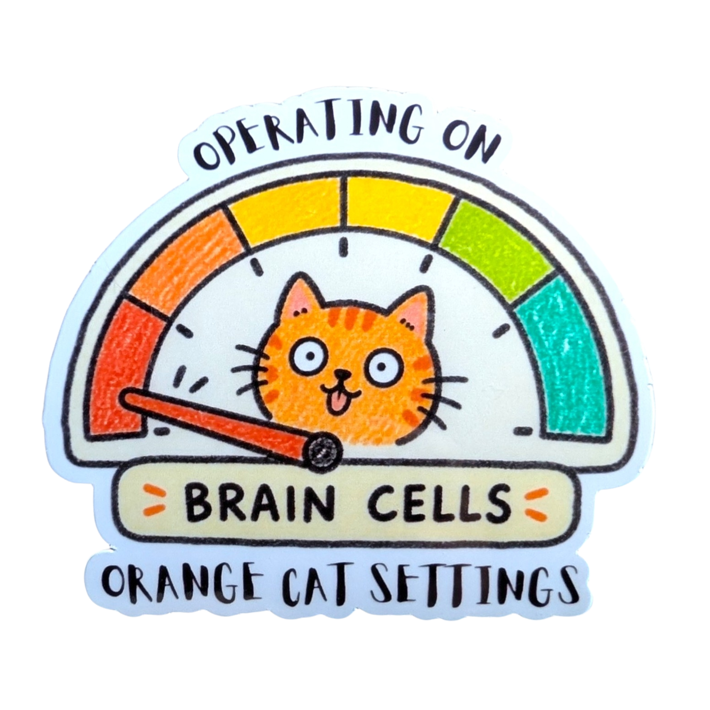 Operating on Orange Cat Settings Vinyl Sticker | Funny Cat Sticker