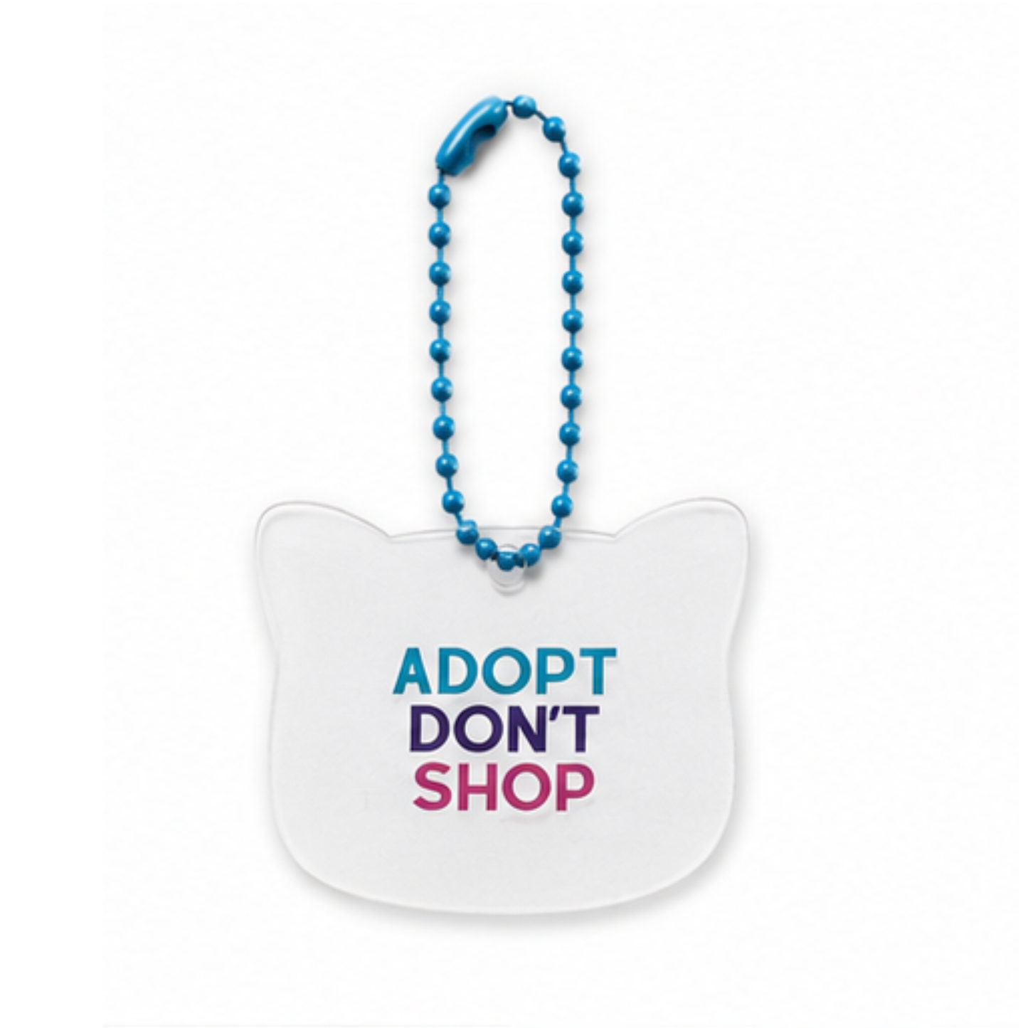 Adopt Don't Shop Cat Acrylic Zipper Pull Bag Charm