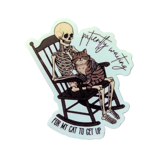 Patiently Waiting for my Cat to Get Up sticker