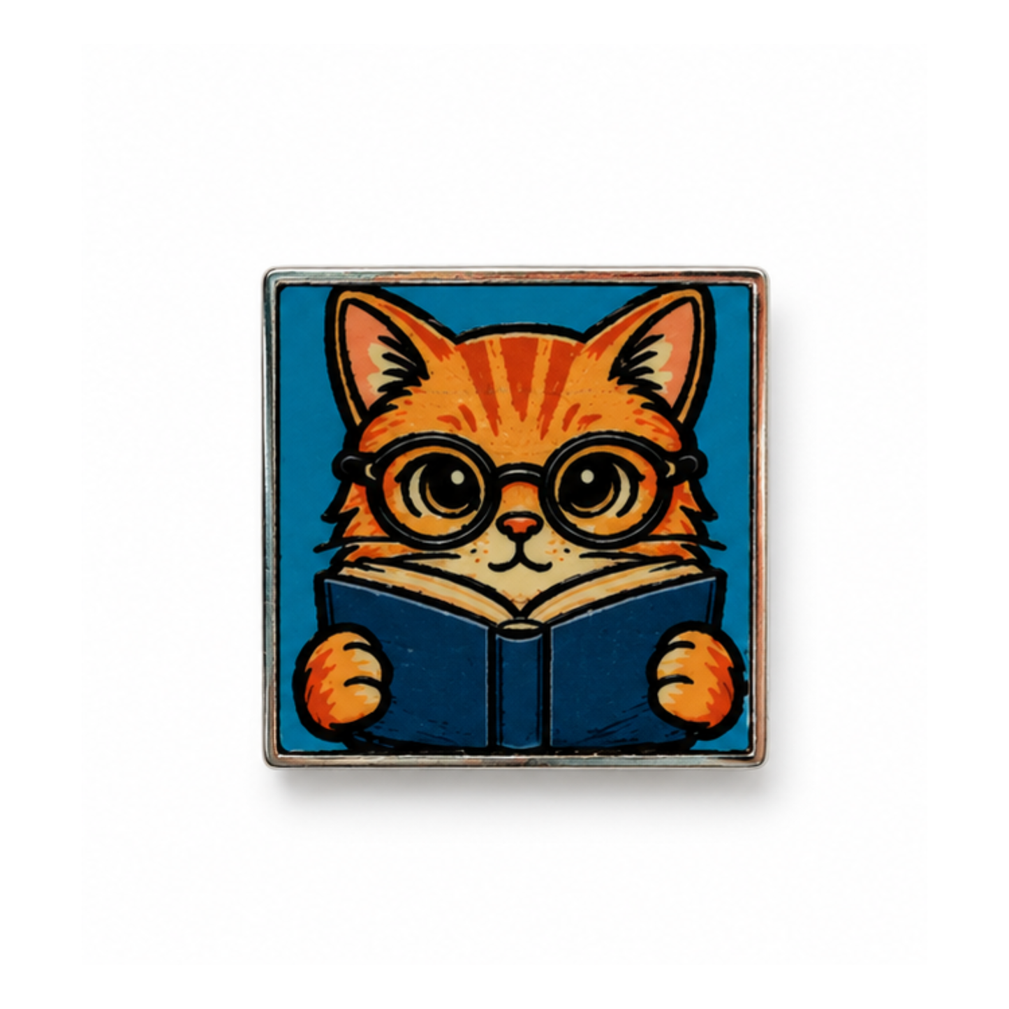 Reading Cat Enamel Pin | Cat Book Lover Lapel Pin