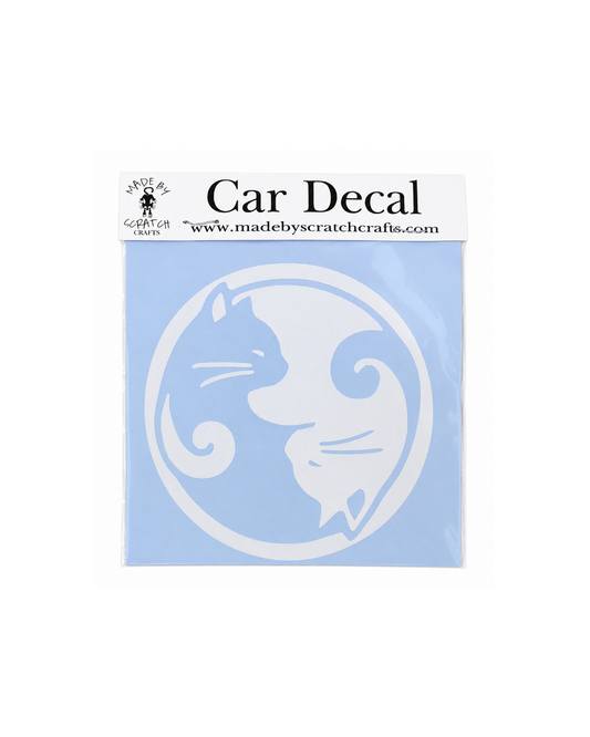 Cat Yin Yang Car Decal – Yin Yang Cat Vinyl Window Sticker for Cat Lovers