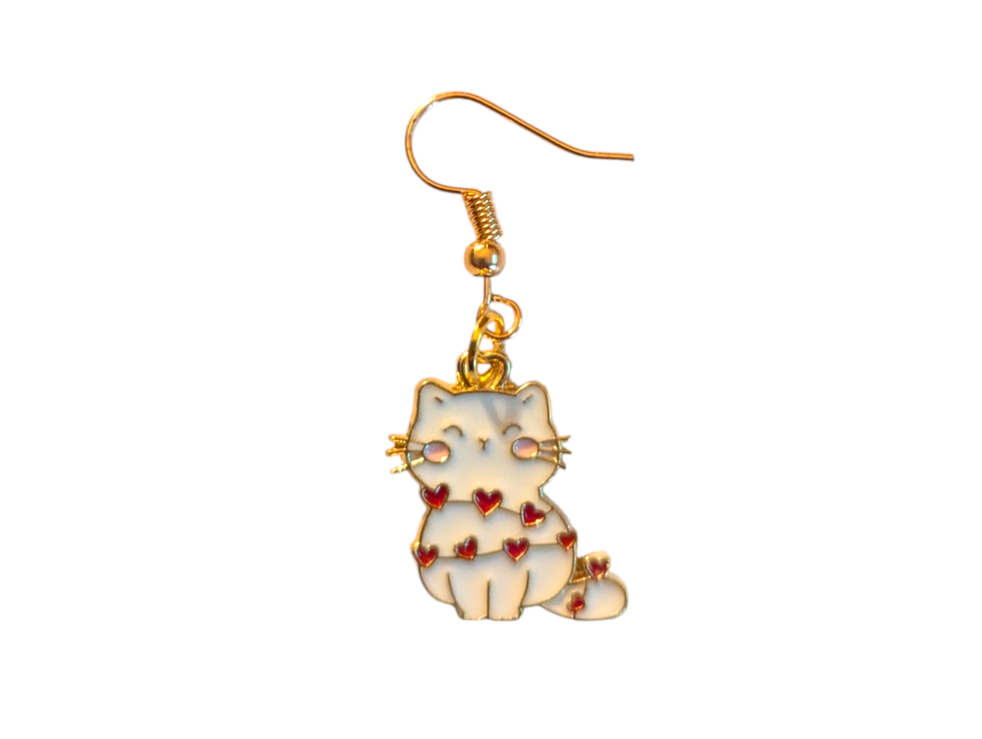 Charming Heart Kitty Earrings - Made By Scratch Crafts