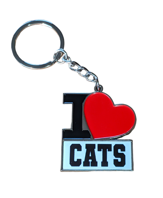 I Heart Cats keychain - Made By Scratch Crafts