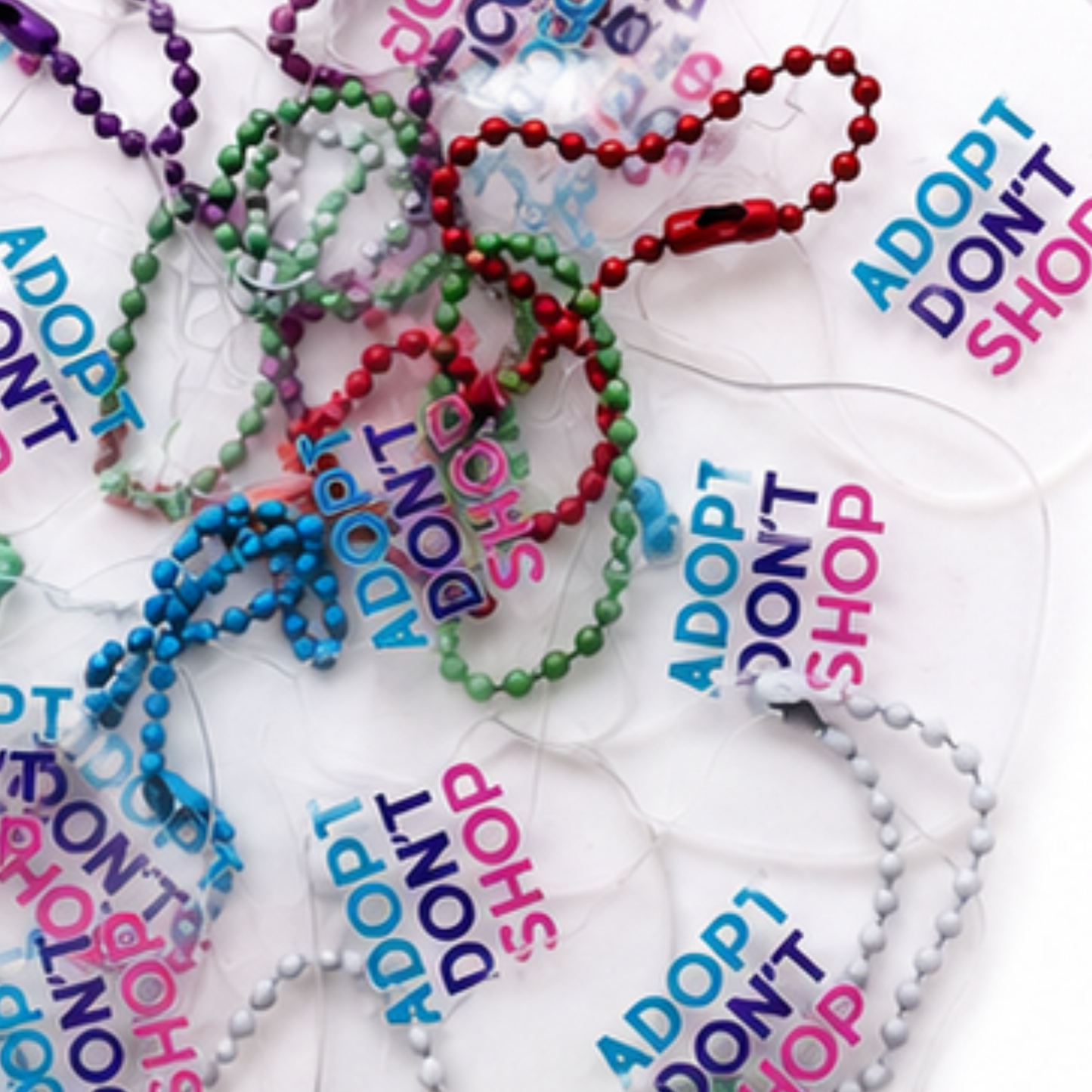 Adopt Don't Shop Cat Acrylic Zipper Pull Bag Charm