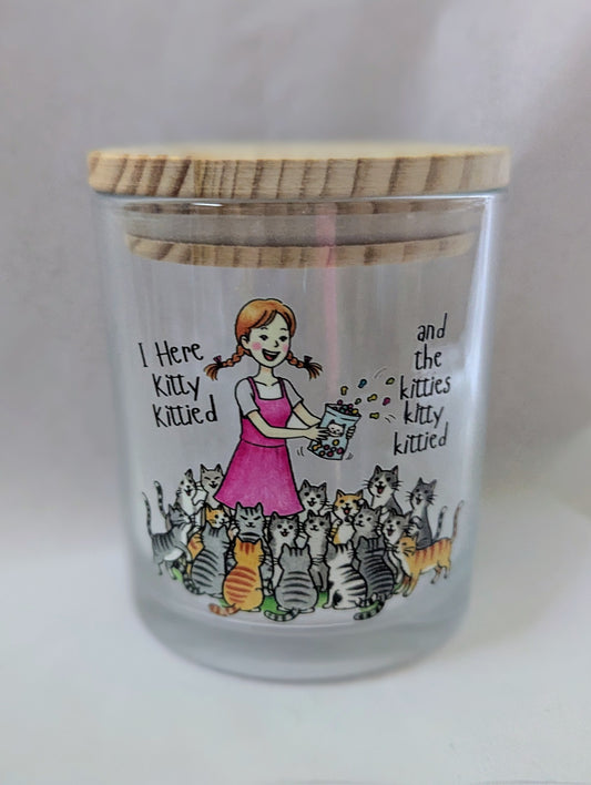 Here Kitty Kitty cat treat jar