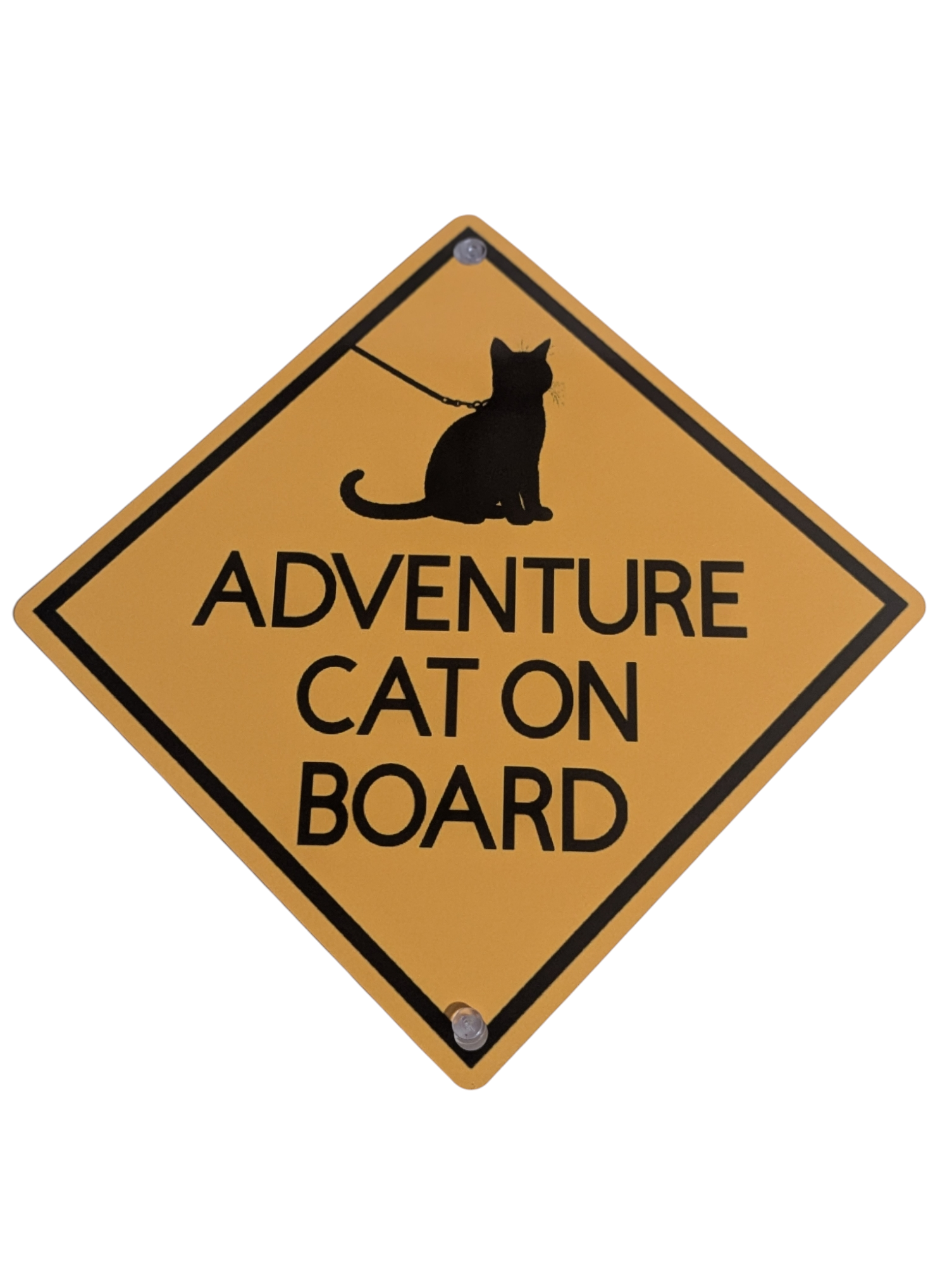 Adventure Cat on Board Car Window Sign