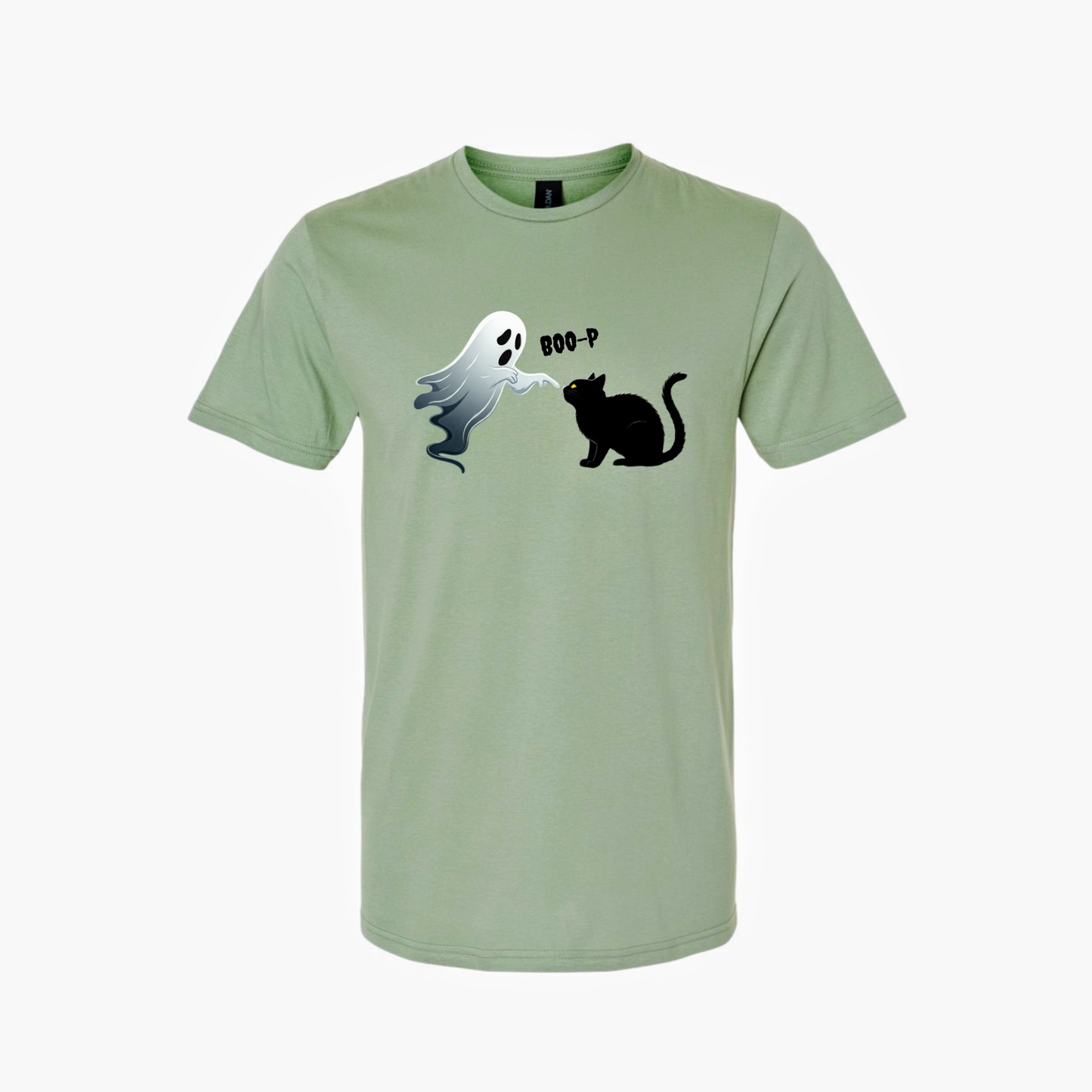 Ghost Boo-p Halloween Cat T-shirt