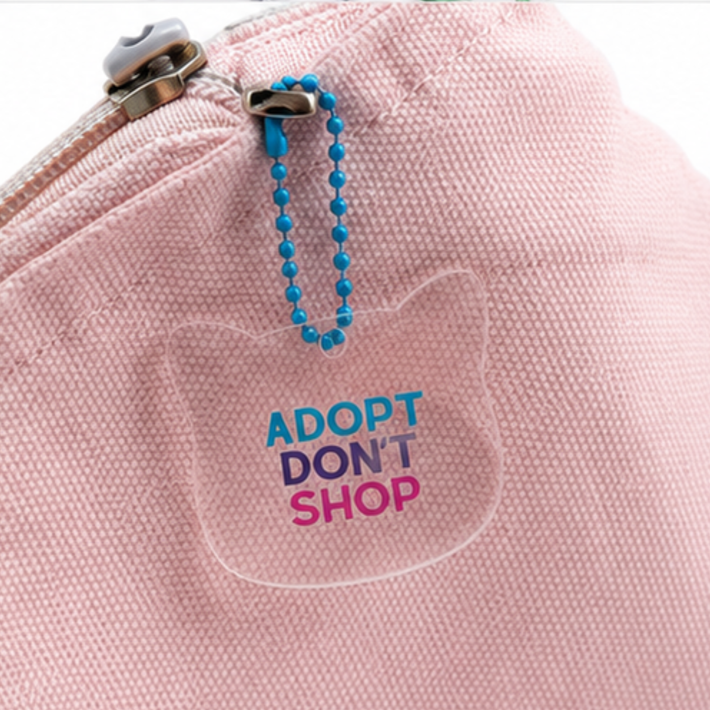 Adopt Don't Shop Cat Acrylic Zipper Pull Bag Charm