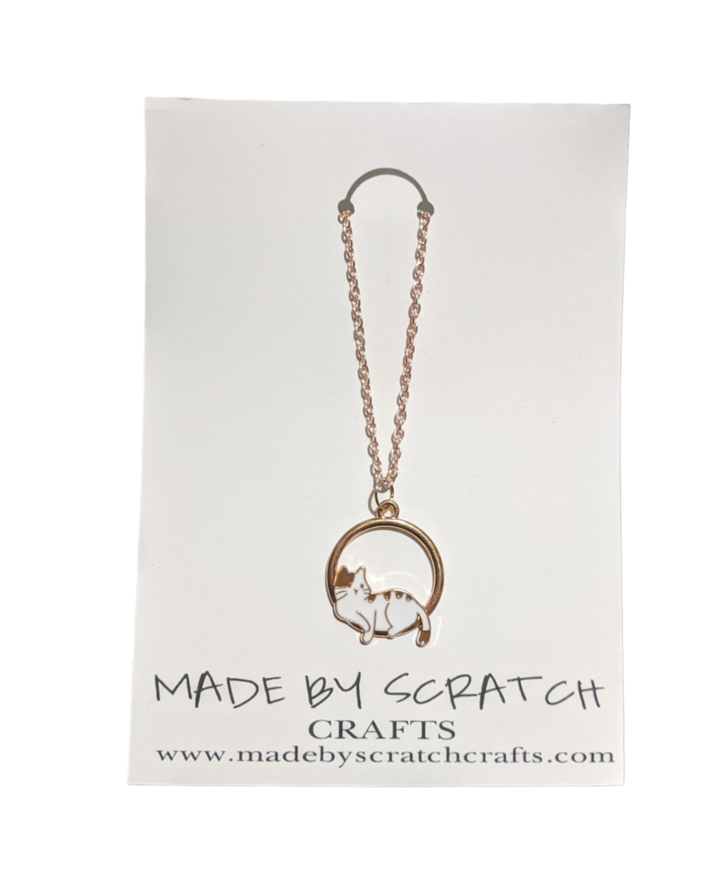 Golden Cat Nap Circle Pendant - Made By Scratch Crafts