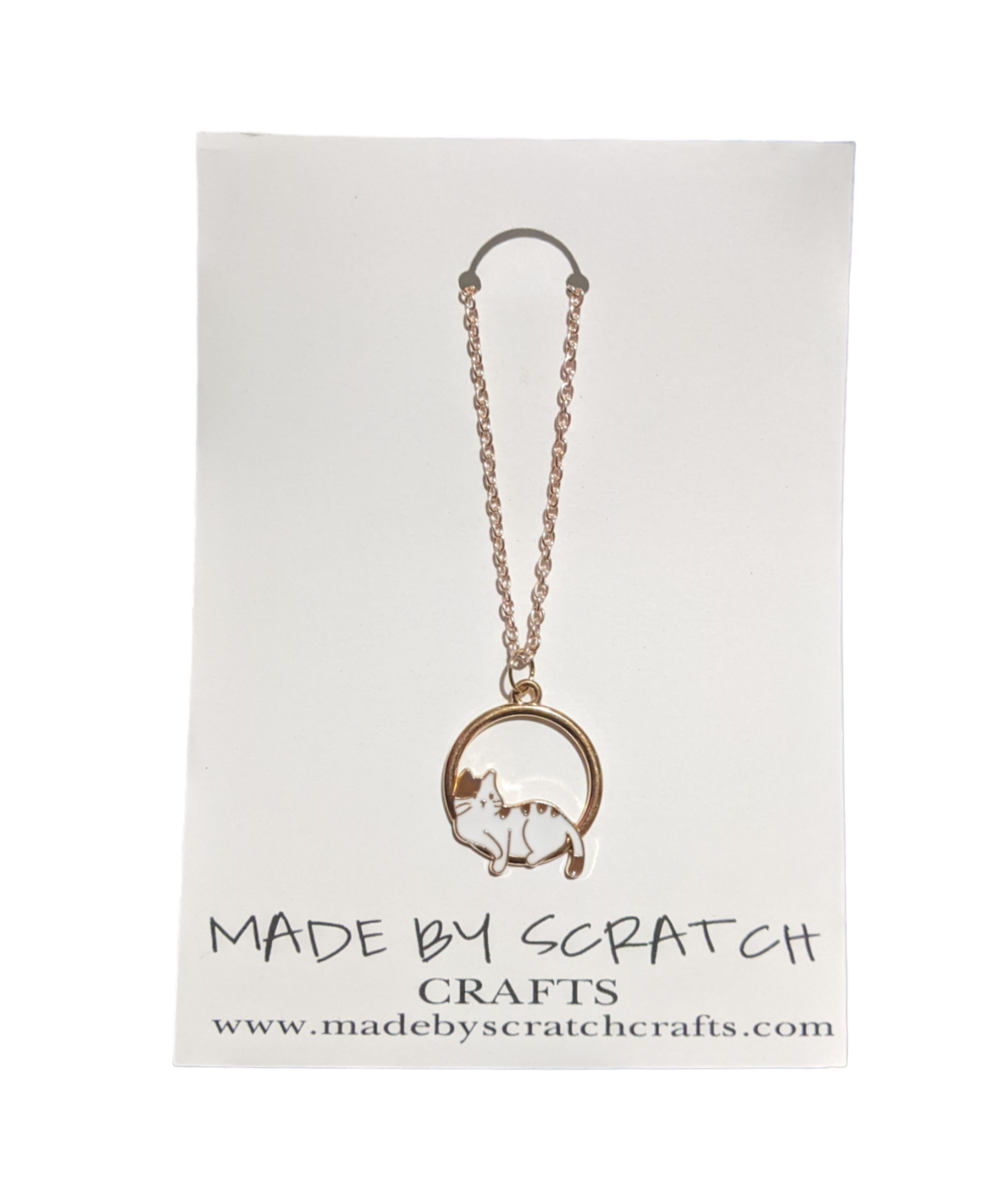 Golden Cat Nap Circle Pendant - Made By Scratch Crafts
