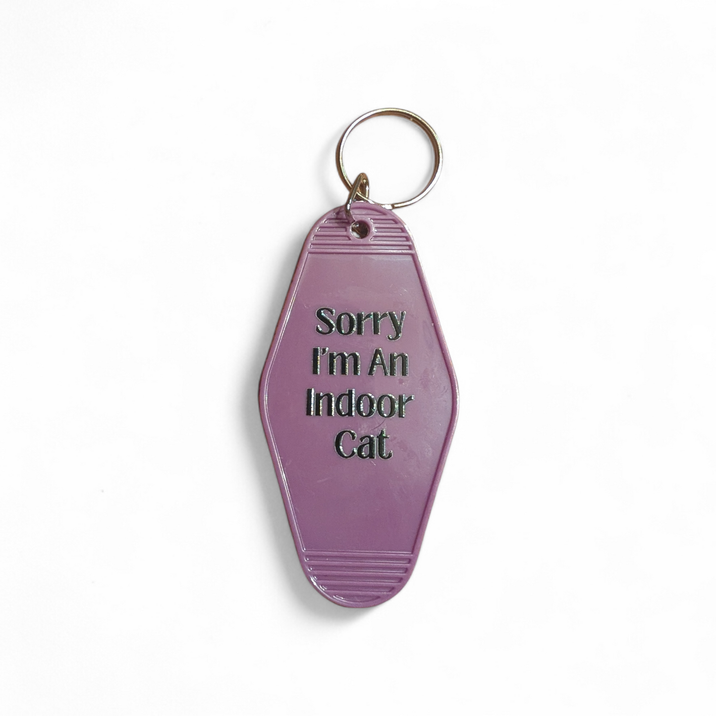 Sorry I’m an Indoor Cat Motel Keychain – Funny Cat Lover Gift