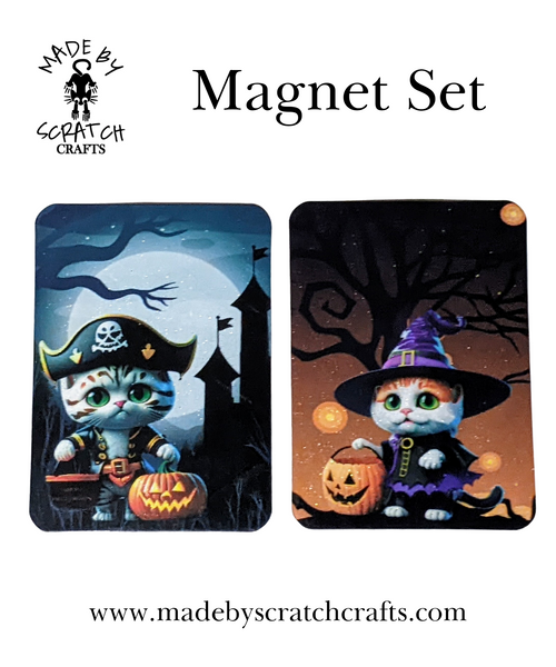 Halloween Cat Magnet Set