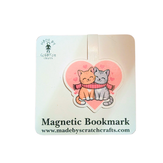 Love Cats Magnetic Bookmark – Cute Valentine Cat Bookmark for Book Lovers
