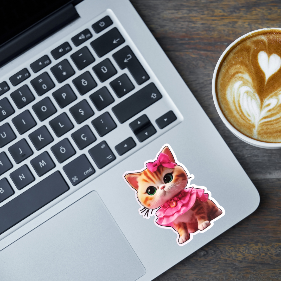 Pretty in Pink Cat sticker