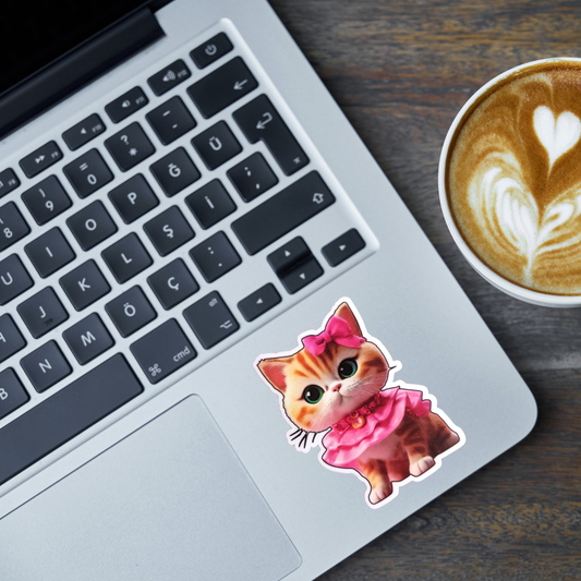 Pretty in Pink Cat sticker