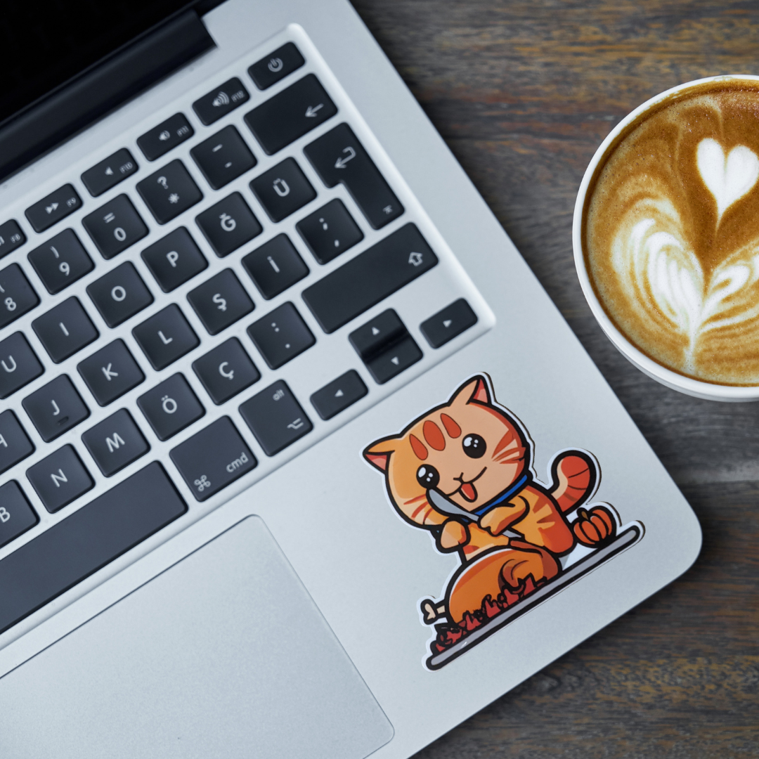 Thanksgiving Feast cat sticker