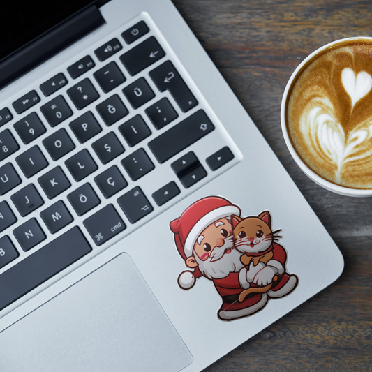 Santa and Kitten sticker