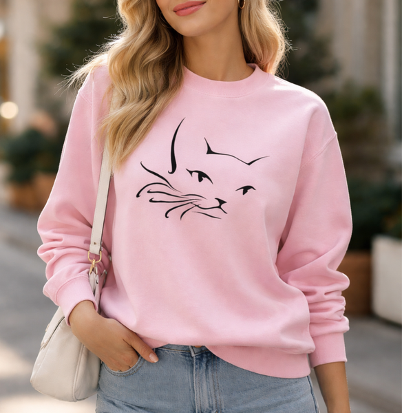 Cat Face Crewneck Sweatshirt