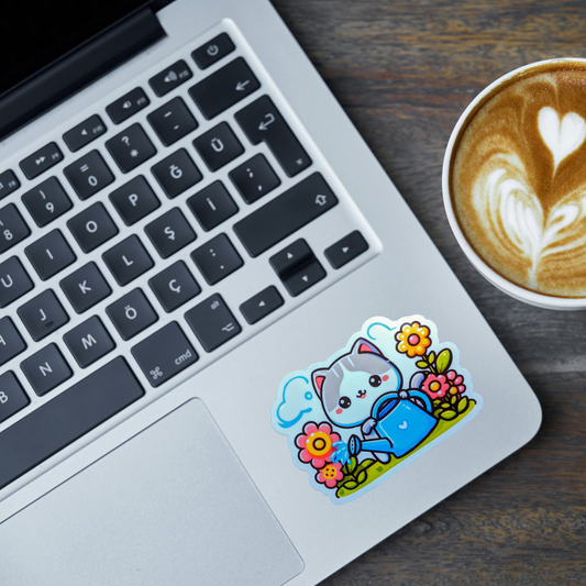 Gardening Kitty sticker