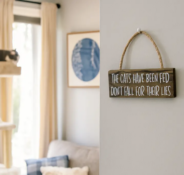 The Cats Have Been Fed Mini Plaque