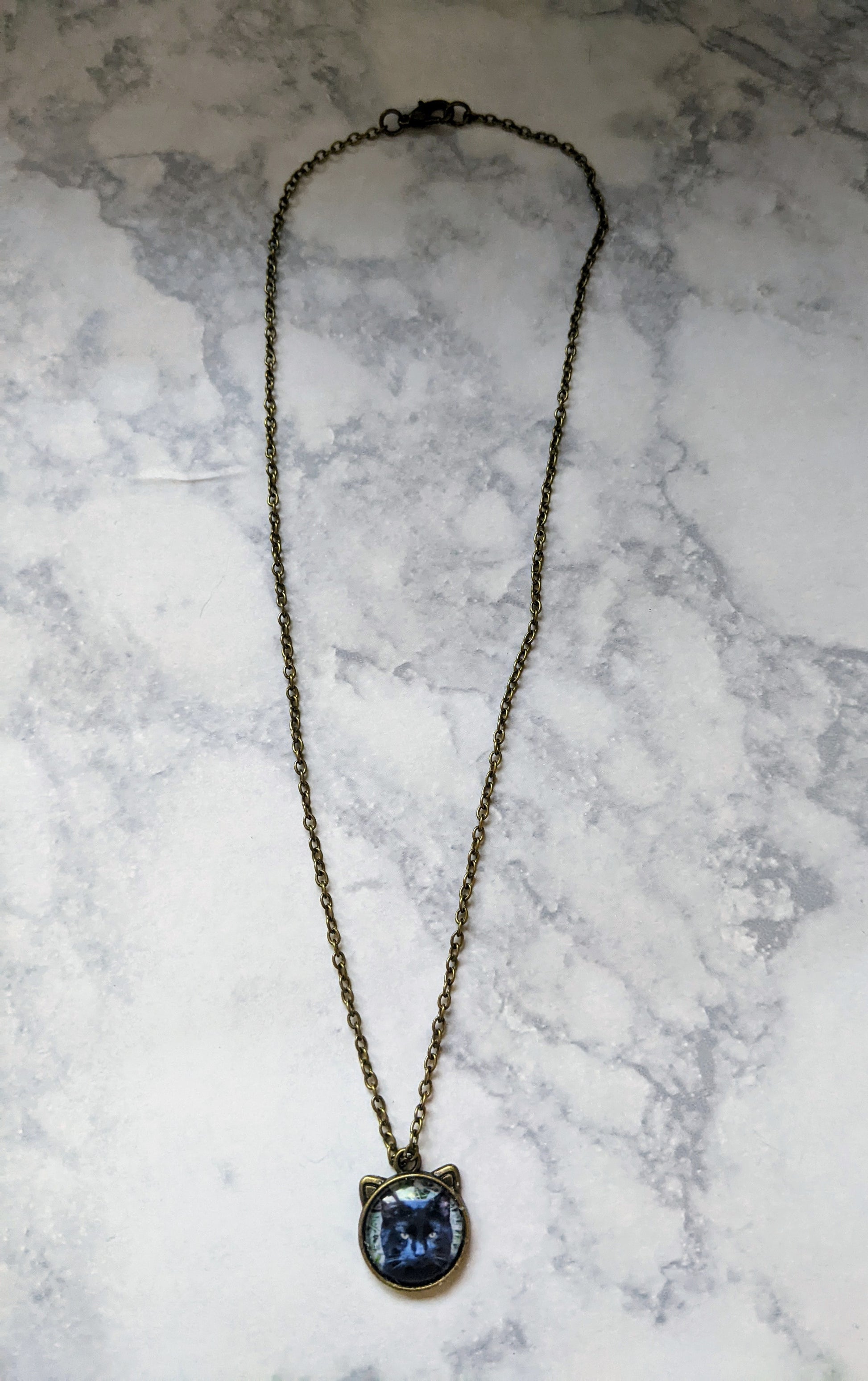 Bronze Cat Photo Necklace - Made By Scratch Crafts