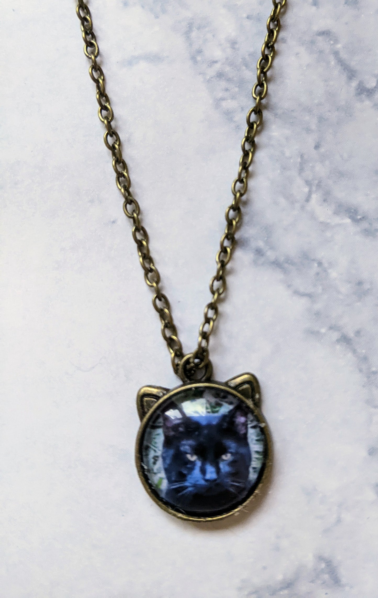 Bronze Cat Photo Necklace - Made By Scratch Crafts