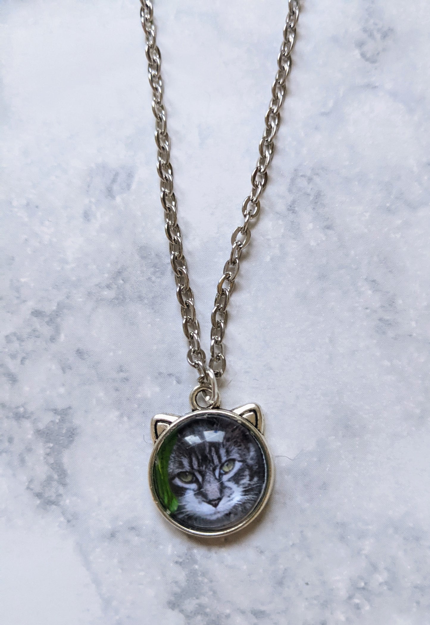 Silver Cat Photo Necklace - Made By Scratch Crafts