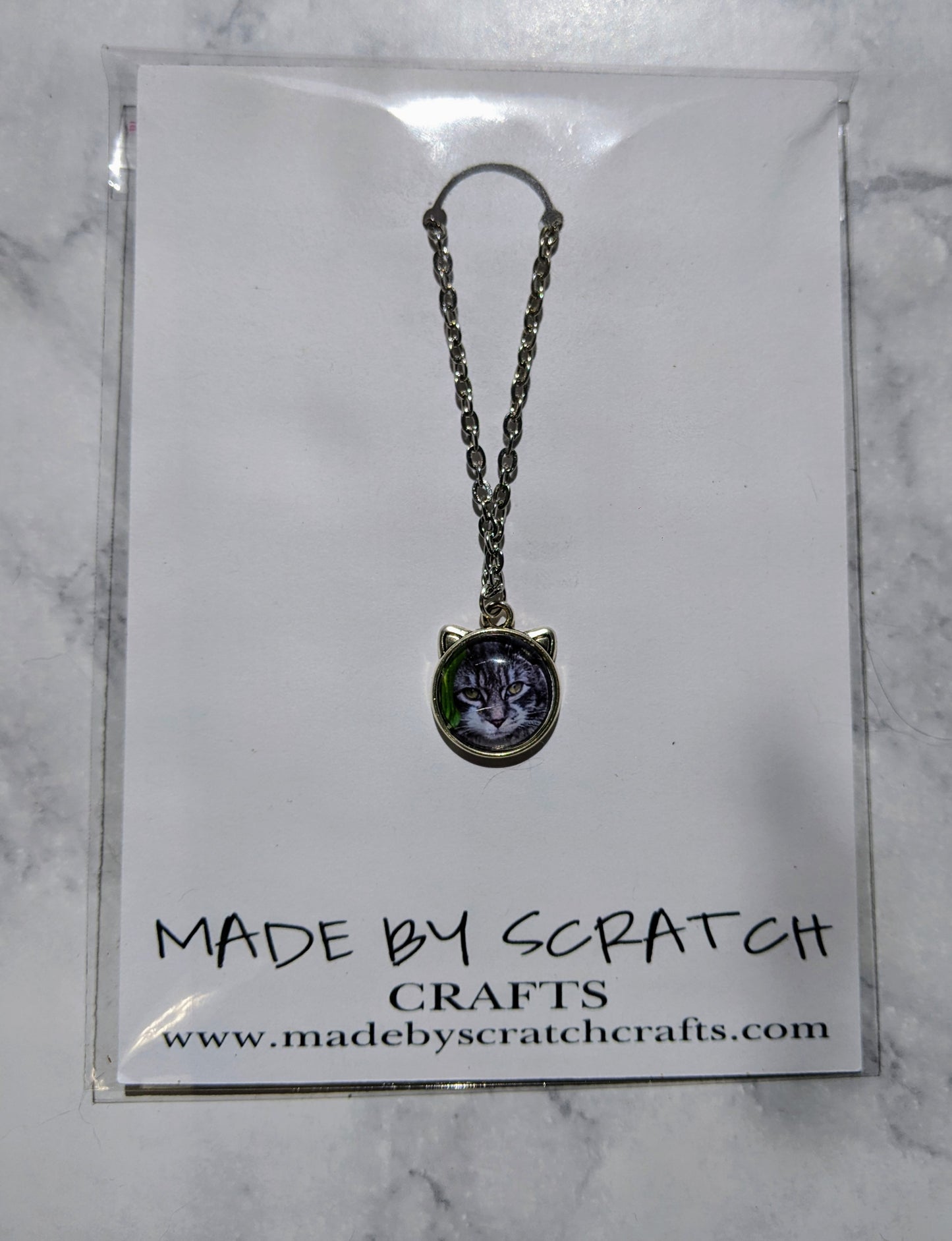 Silver Cat Photo Necklace - Made By Scratch Crafts