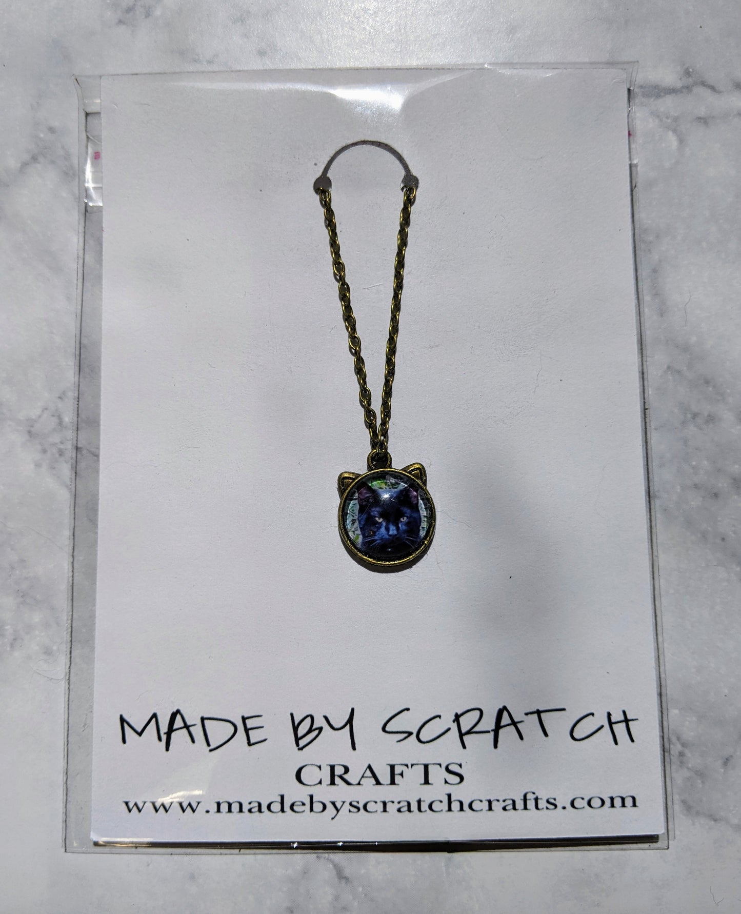 Bronze Cat Photo Necklace - Made By Scratch Crafts