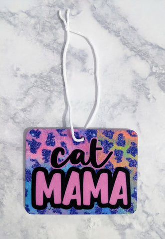 cat mama, leopard print, cat mom, air freshener, freshie
