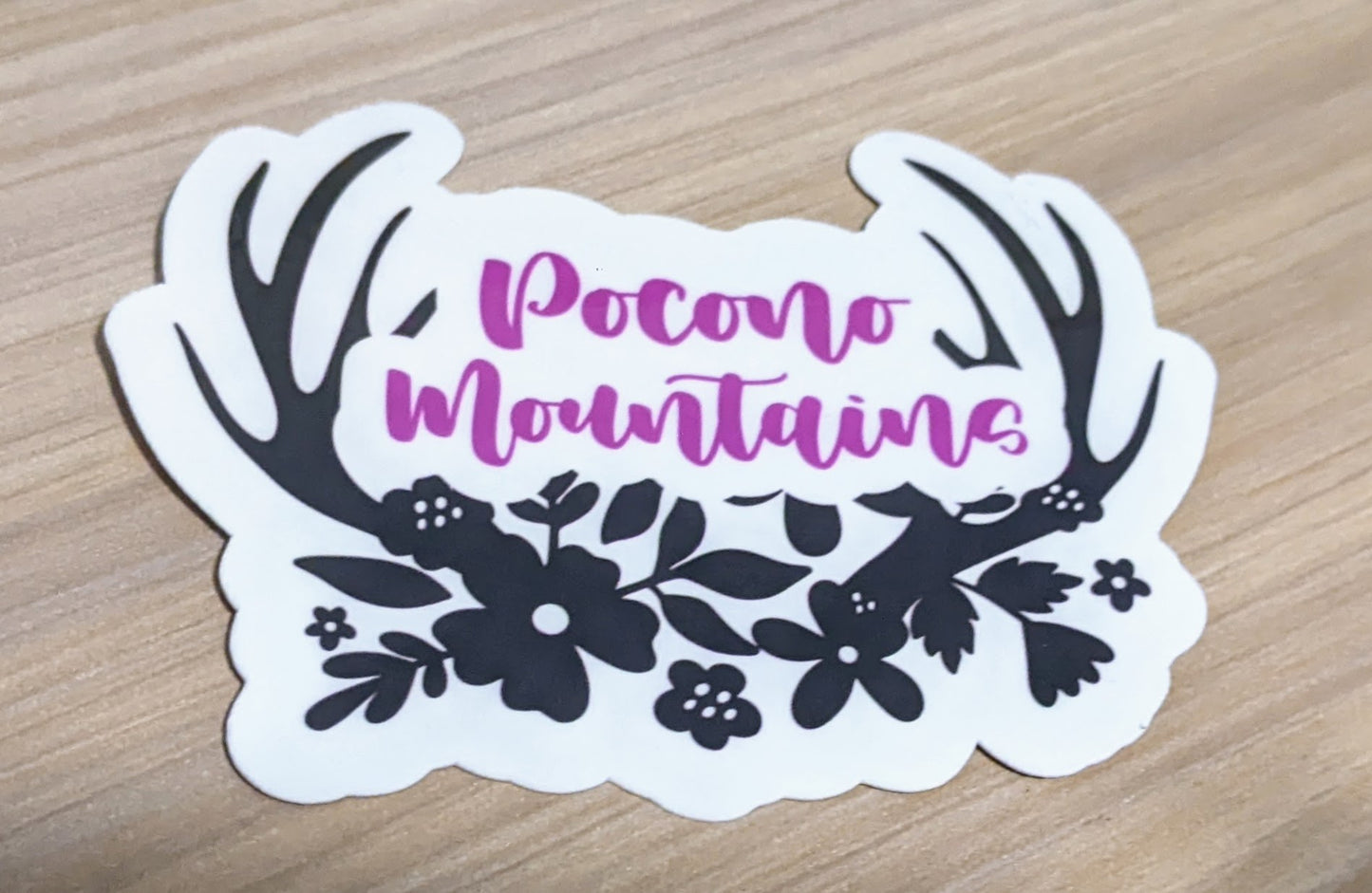 Pocono Mountains antler sticker - Made By Scratch Crafts