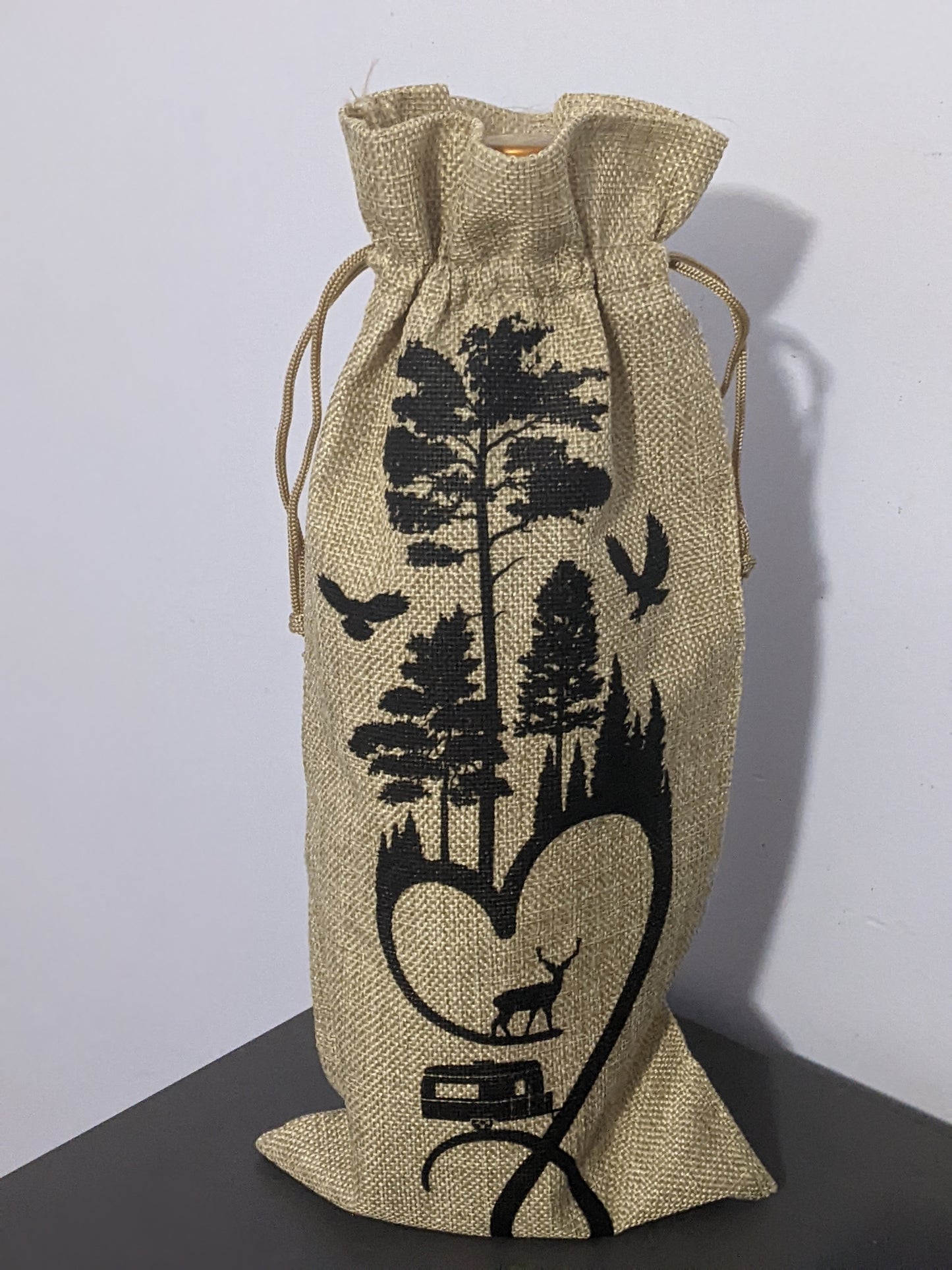 Camping Wine Bottle Gift Bag - Made By Scratch Crafts