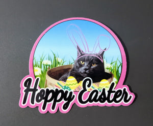 Hoppy Easter cat sticker