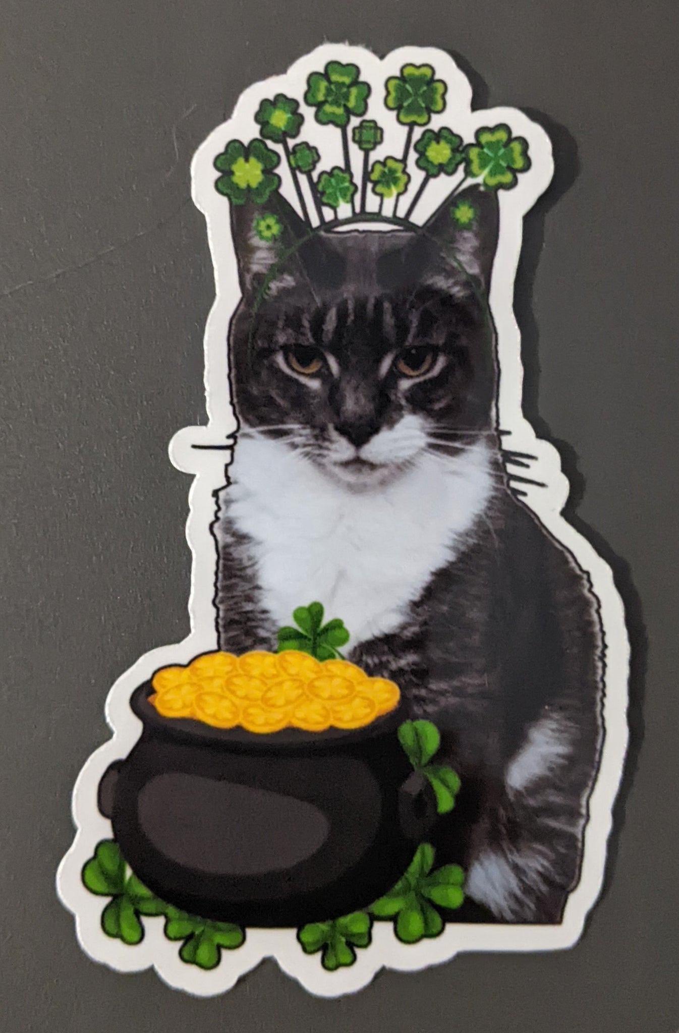 Leprechaun cat sticker