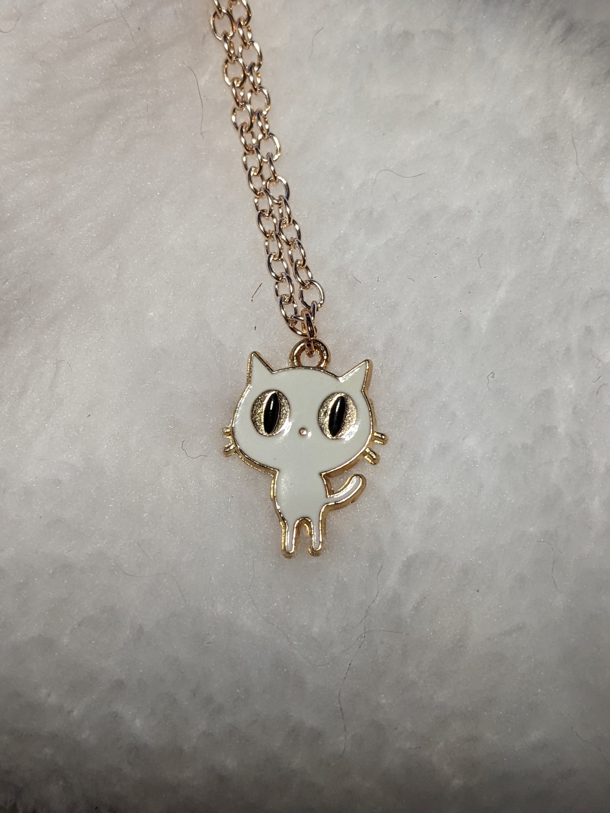 Little White Cat necklace - Made By Scratch Crafts