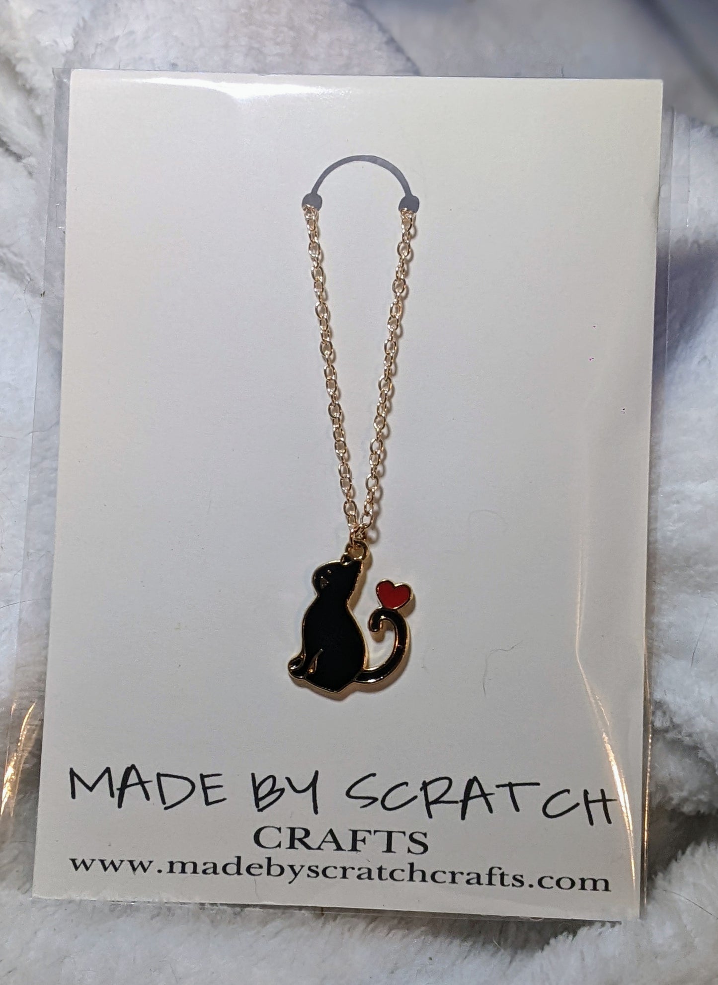 Black Cat Love necklace - Made By Scratch Crafts