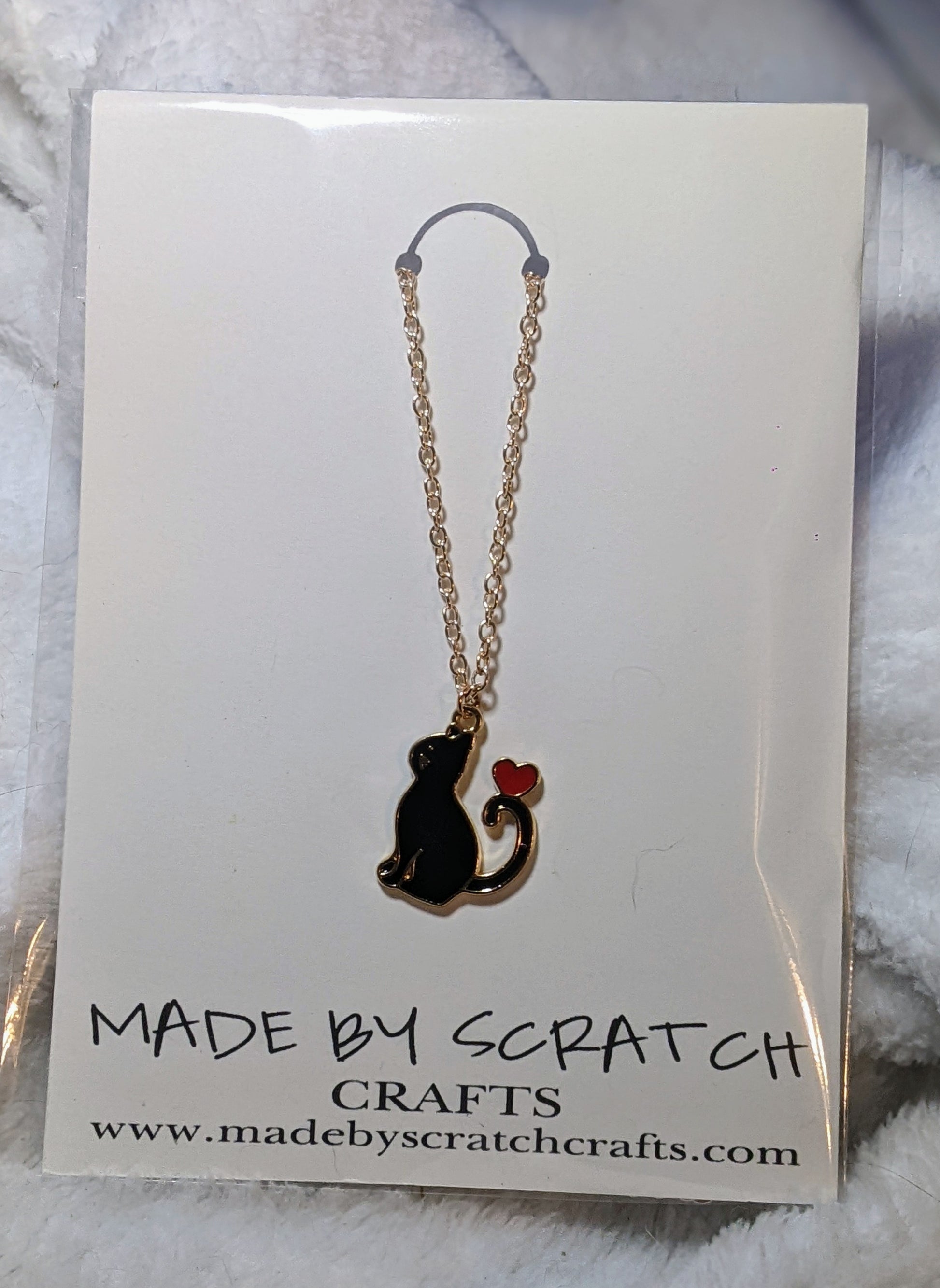 Black Cat Love necklace - Made By Scratch Crafts