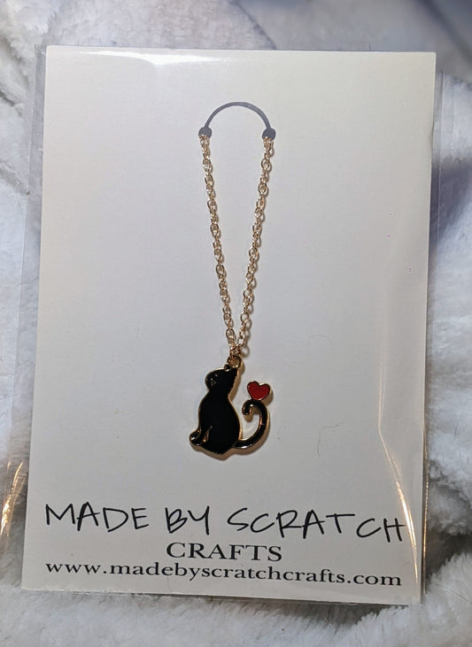 Black Cat Love necklace - Made By Scratch Crafts