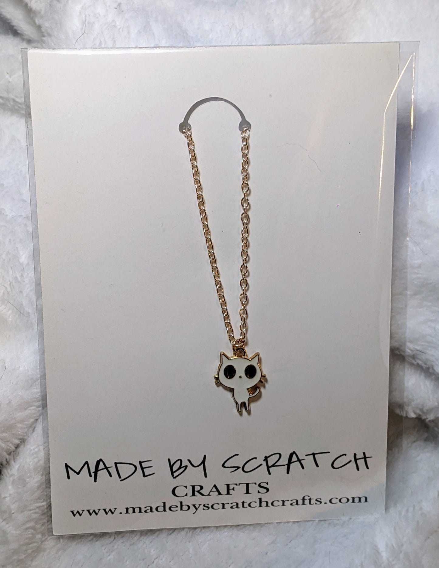 Little White Cat necklace - Made By Scratch Crafts
