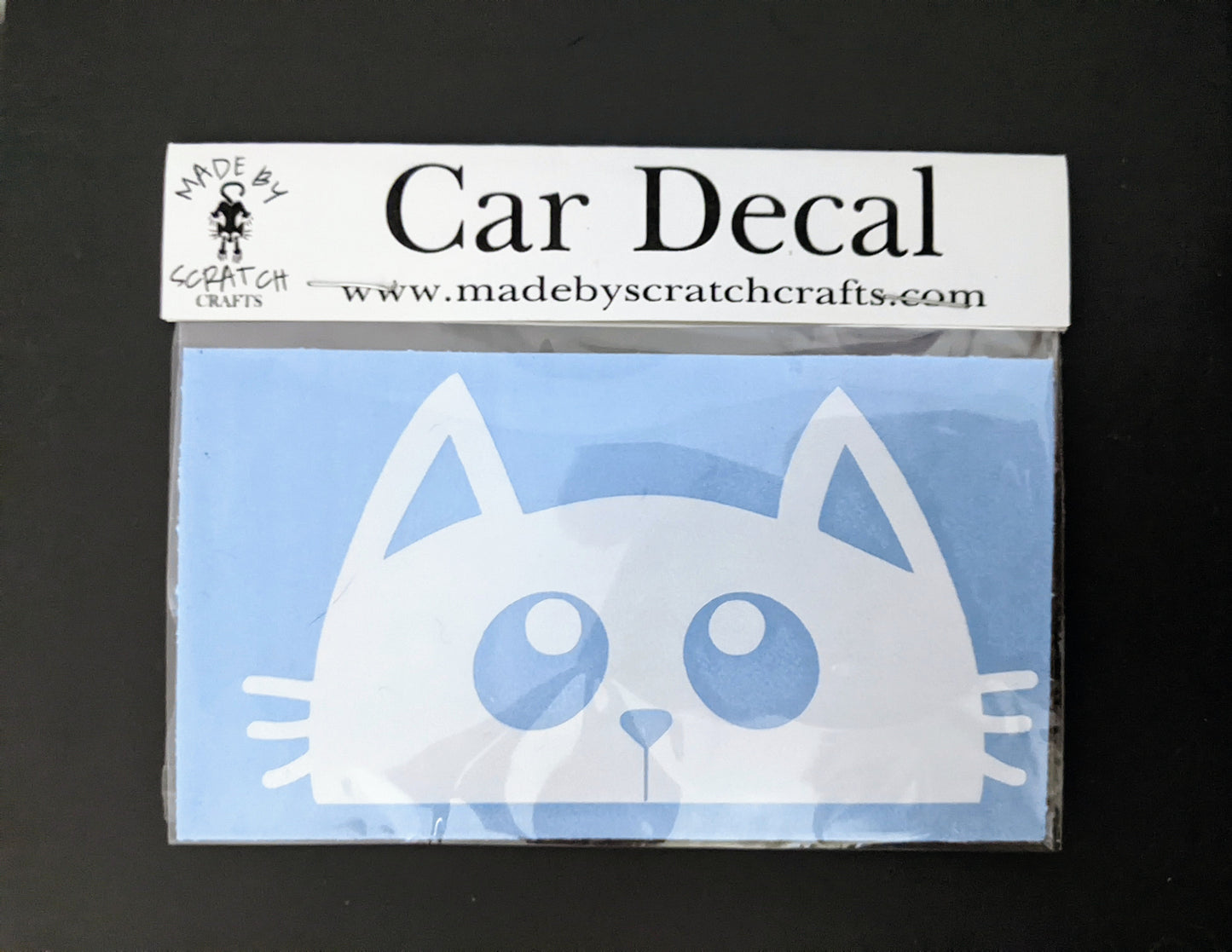 Cute peeking cat window decal for car