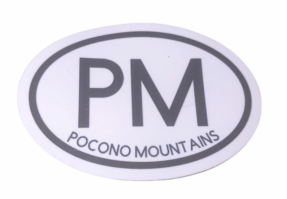 Oval Car Decal, Sticker, Pocono Mountains, Poconos