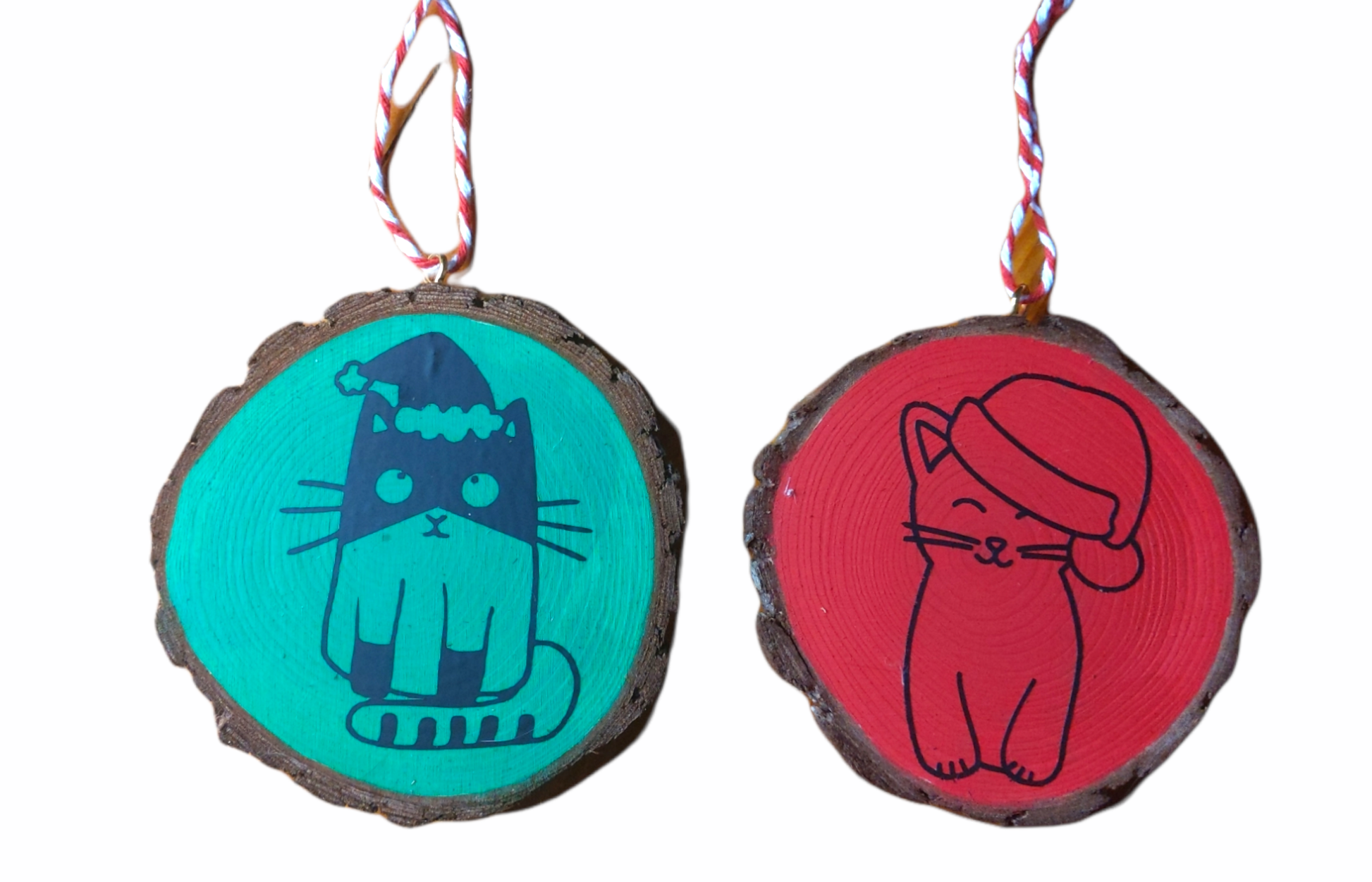 Christmas Cat ornaments - Made By Scratch Crafts