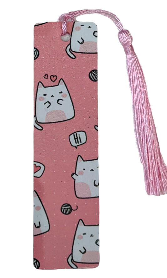 Hello! Hi! Cute Cat Bookmark - Made By Scratch Crafts