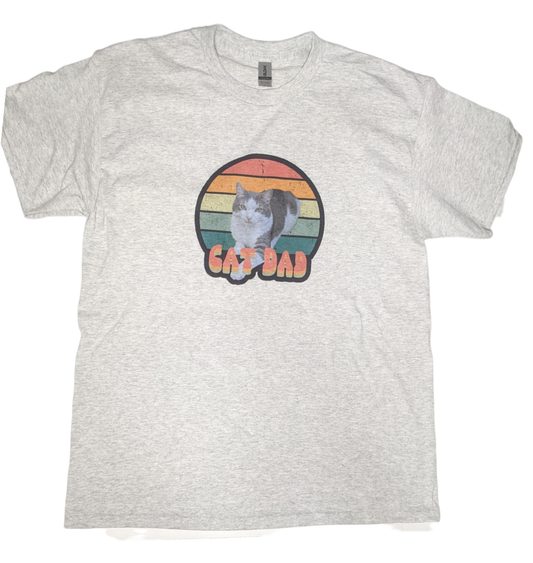 Vintage Cat Dad T-shirt - Made By Scratch Crafts