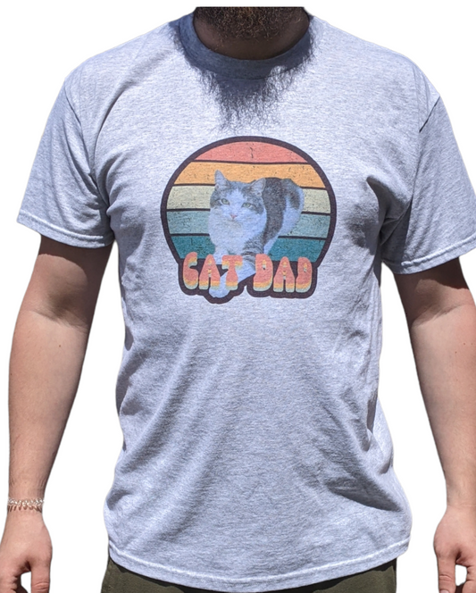 Vintage Cat Dad T-shirt - Made By Scratch Crafts