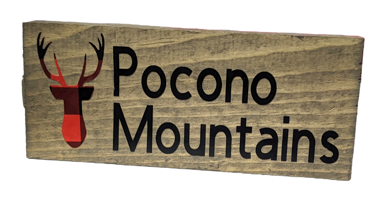 Pocono Mountains shelf sitter signs - Made By Scratch Crafts