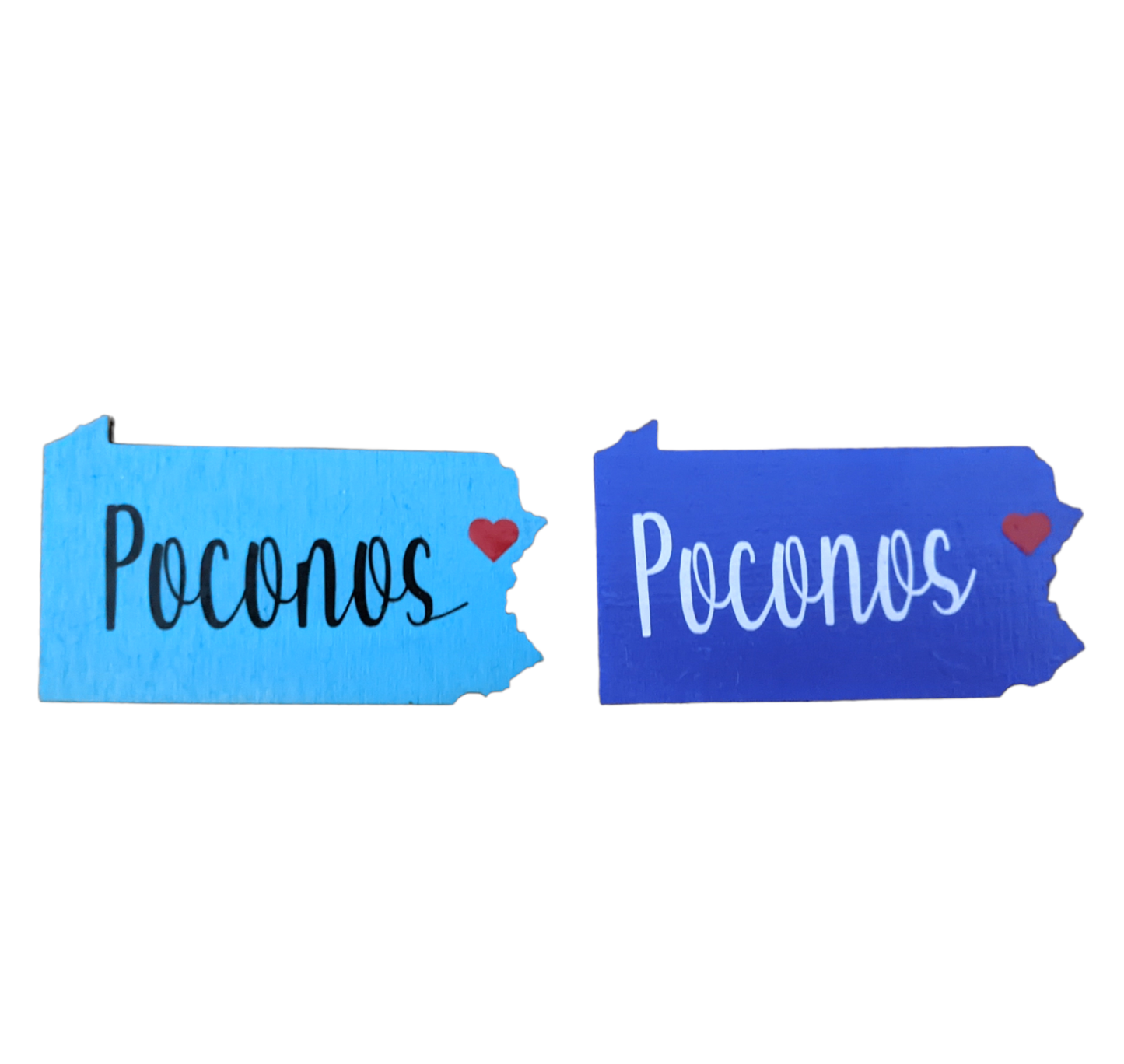 Pennsylvania shaped Poconos magnet - Made By Scratch Crafts