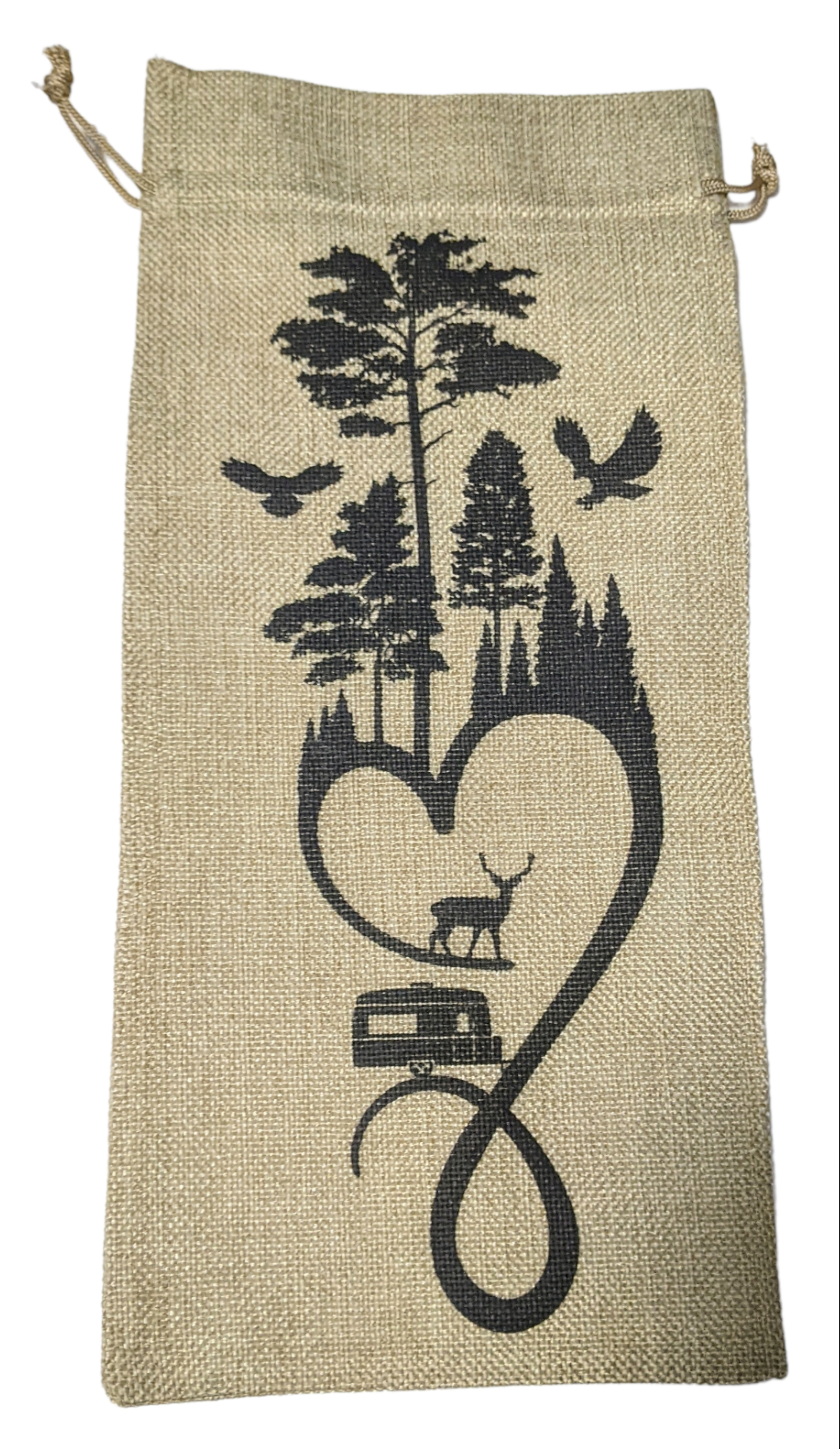 Camping Wine Bottle Gift Bag - Made By Scratch Crafts